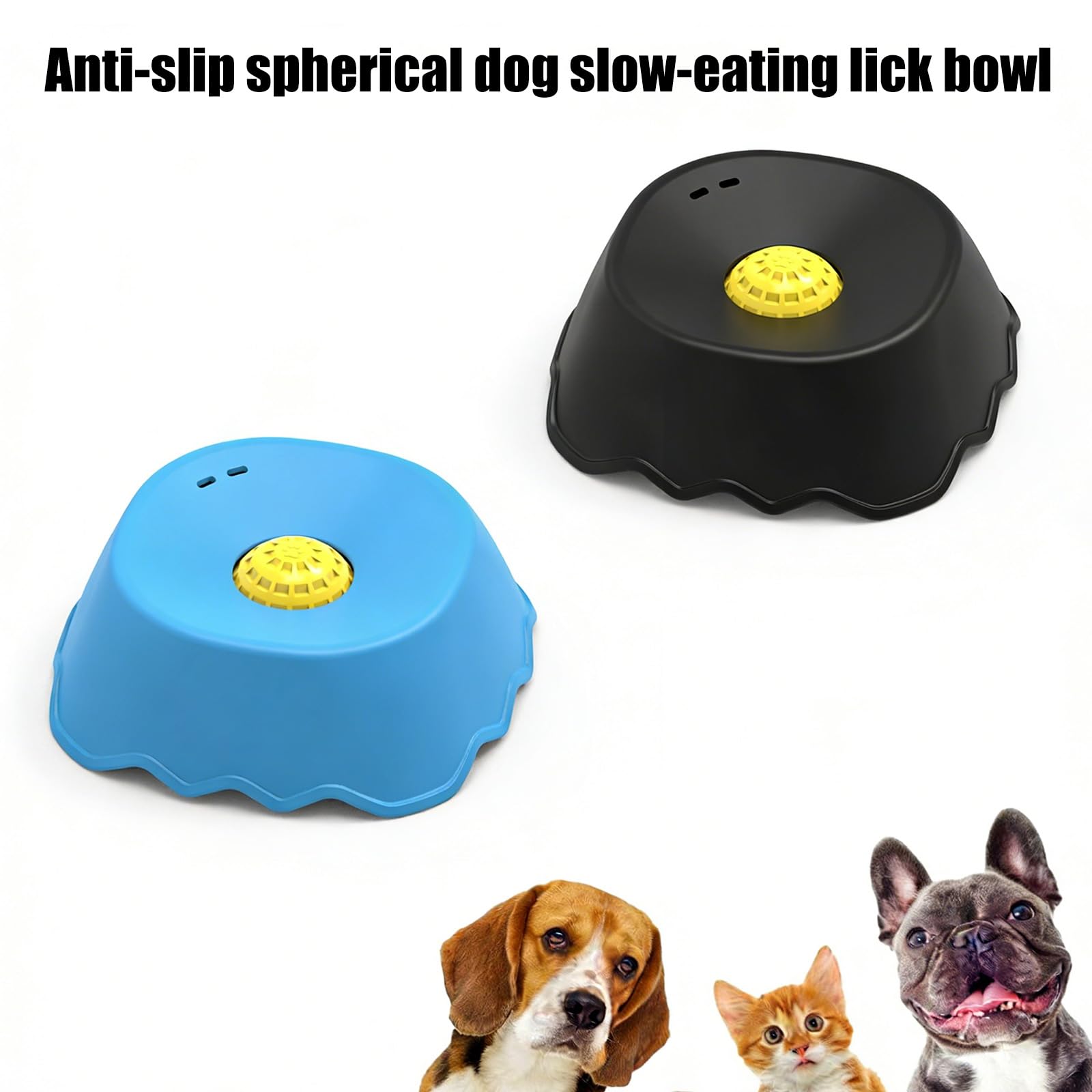 Piatto per cani che mangia lentamente con mangiatoia rotante per leccare le palline antiscivolo per cibo umido acqua liquido dispenser per cani ciotola