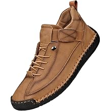 Mens Leather Ankle Chukka Shoes Womens Waterproof Slip On Loafers Handmade Premium Leather Driving shoes Orthopedic Lightweight Comfort Walking Shoes