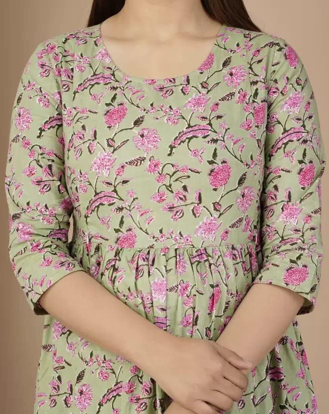 Image of Vijay LAXMI Enterprises Women Maternity Feeding Dress Pregnancy Dress Fit & Flare Western Dress with Zipper