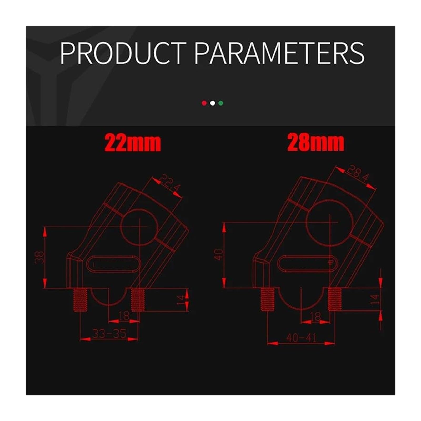 Elevadora Manillar Abrazadera Manillar Motocicleta Universal 28 Mm Y 22 Mm para Manillar Motocicleta para MT07 para MT09 Y R1200GS(28mm Black)