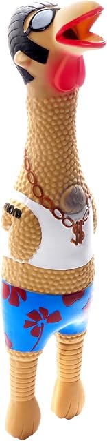 Outward Hound Squawkers Earl Latex Rubber Chicken Interactive Dog Toy, Large