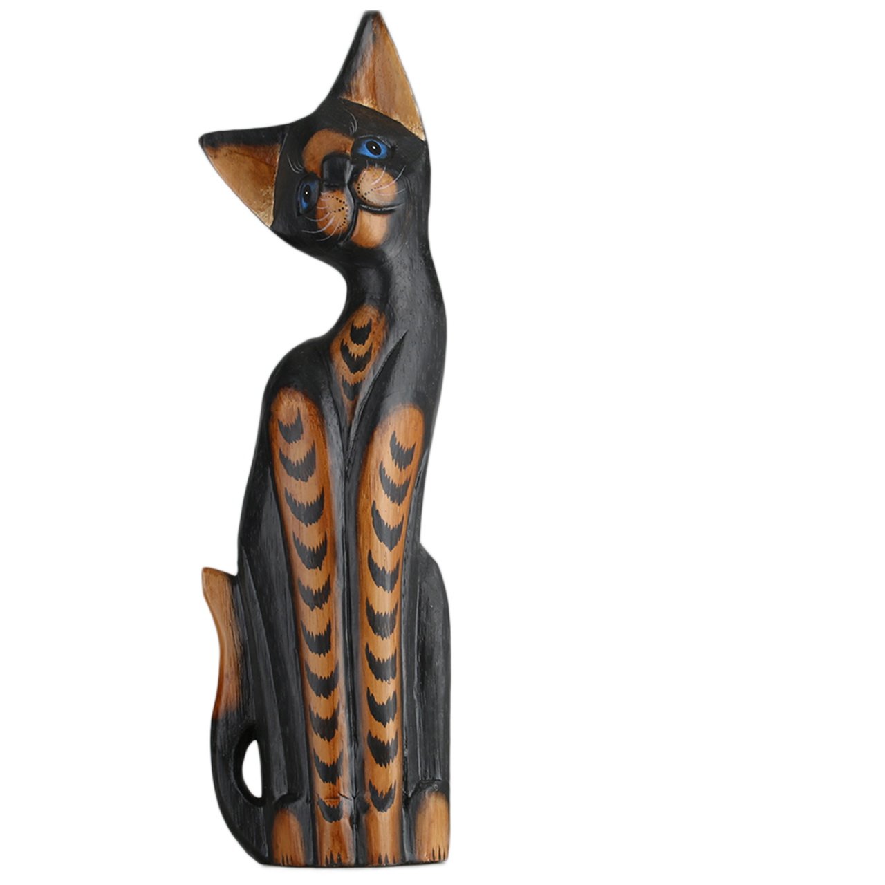 ART-CRAFT Holz-Katze handbemalte Schnitzerei 30cm