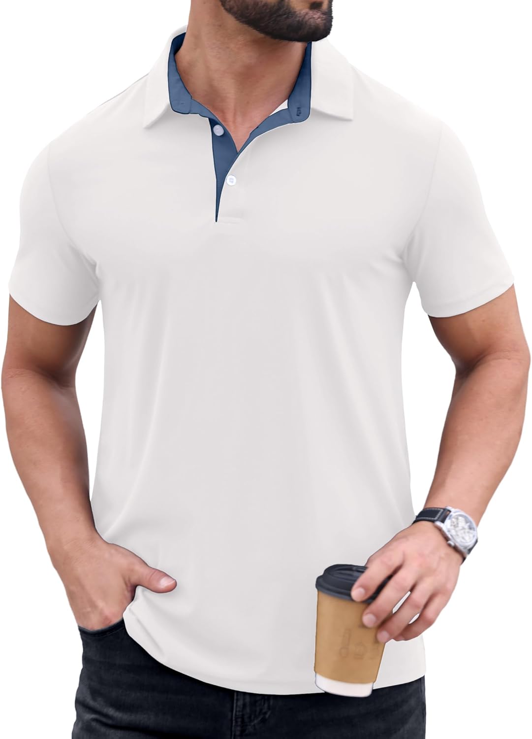 Sailwind Men's Golf Polo Shirt Quick Dry Moisture-Wicking Short Sleeve Performance Active Shirt - Image 5