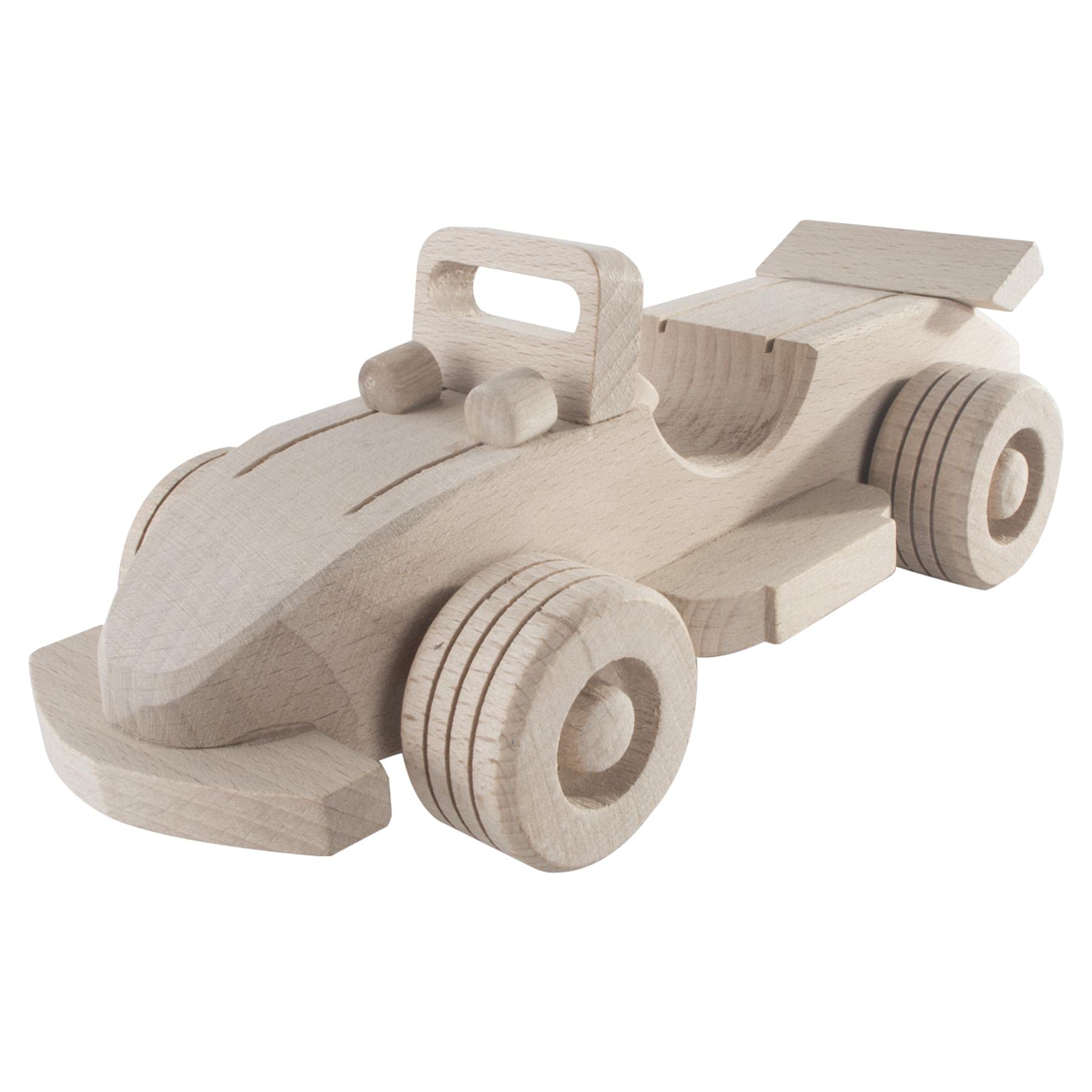 Woodeedoo Untreated Wooden Sports Car Roadster Touring Automobile | Moving Wheels | Eco-Friendly Beechwood Vehicle Model To Decorate For Craft Painting Staining