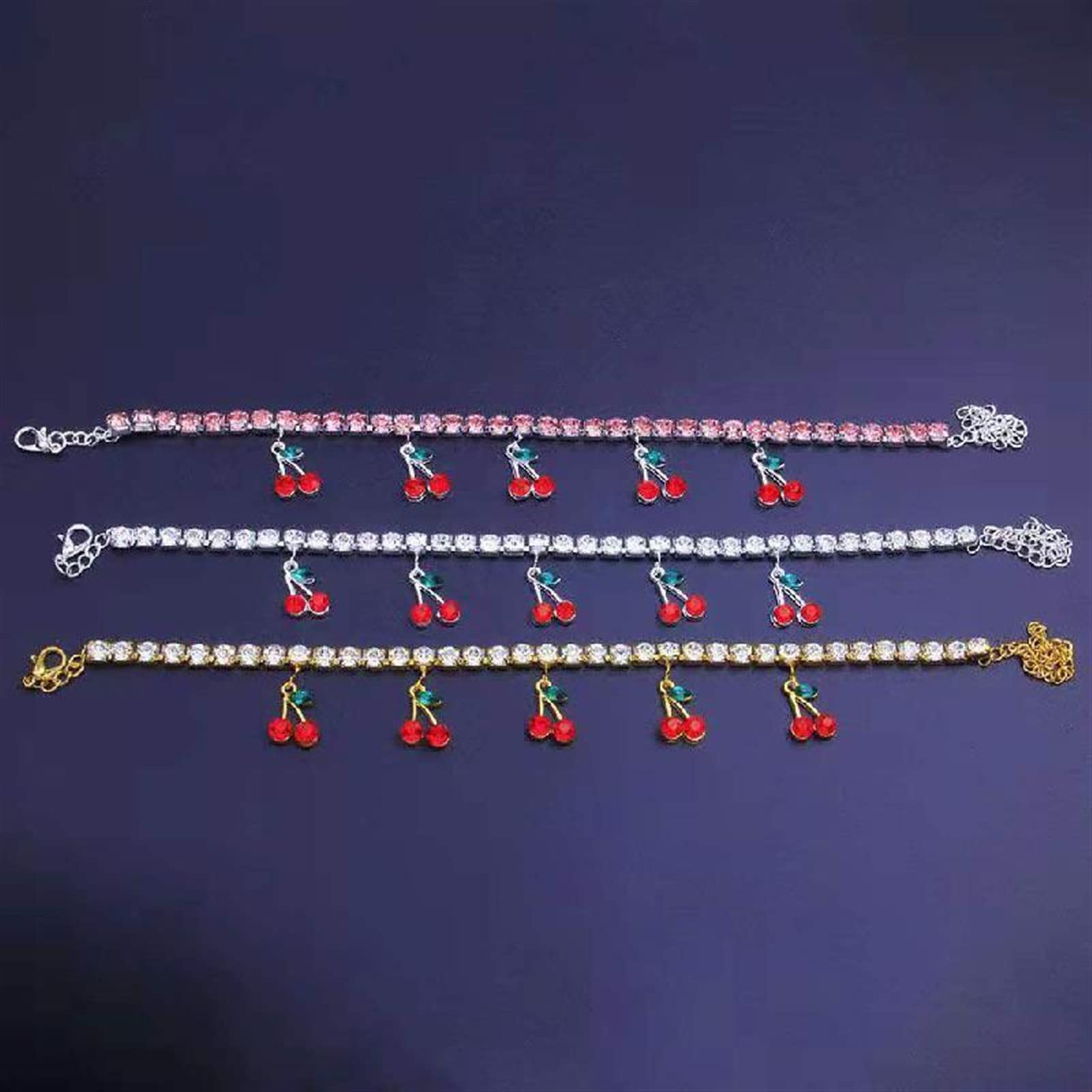 Tobilleras/Tobilleras Moda para Mujer Tobillera Temperamento Circón Tobillera Brillante Ajustable para Wea Diario (9 + 2 cm) Pulseras de Tobillo (Color : Golden White zirconi)