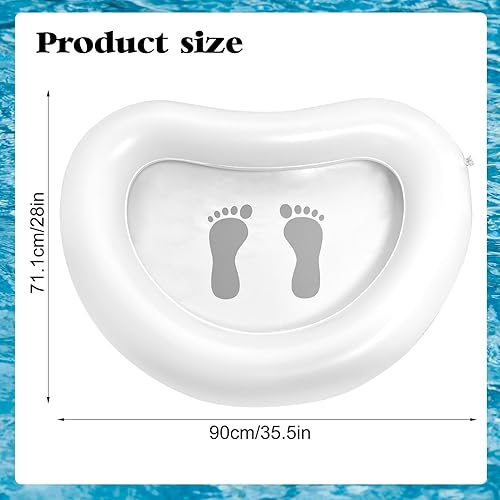 Miniatura 2 de Lavabo inflable de pie para piscina, 34.7 x 26.4 pulgadas, bañera de remojo portátil para pies para piscina, escalera de entrada, piscina,
