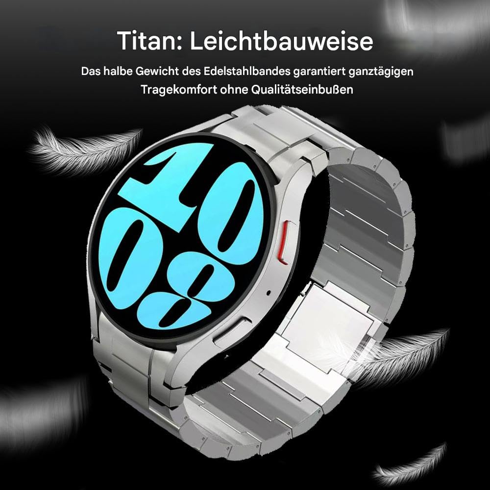Bracelet magnétique en métal titane pour Samsung Galaxy Watch 7/6/5/4/FE 44 mm, 40 mm, 20 mm - Bracelet en métal à fermeture rapide pour Galaxy Watch 6 Classic Band 47 mm 43 mm / 5 Pro 45 mm