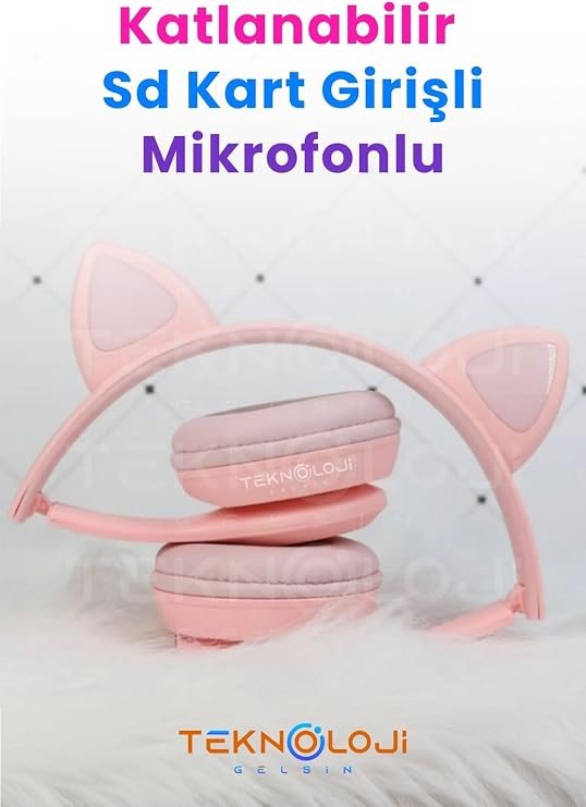 Cat Headphone Girls Boys Headphones Wireless English Training Clarks With Earphone Light Microphone