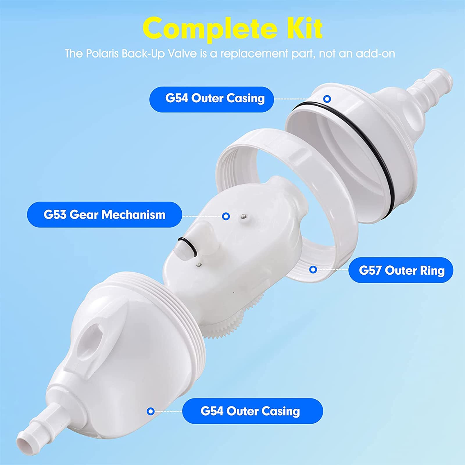 G52 Backup Valve for Polaris 180 280 380 480 3900 Pool Cleaner, Swimming Pool Vacuum Pool Cleaning Robot Pool Sweep Reverse Valve Replacement