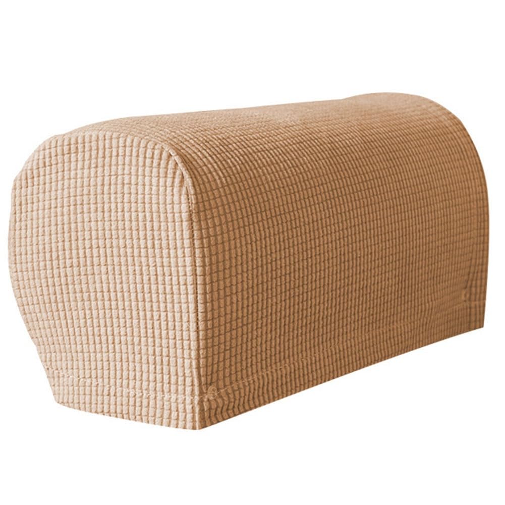 CTRLZS 2PCS Soft Stretch Plush Armrest Covers, Stretch Armrest Covers for Chairs/Sofas, Couch Arm Covers,Khaki