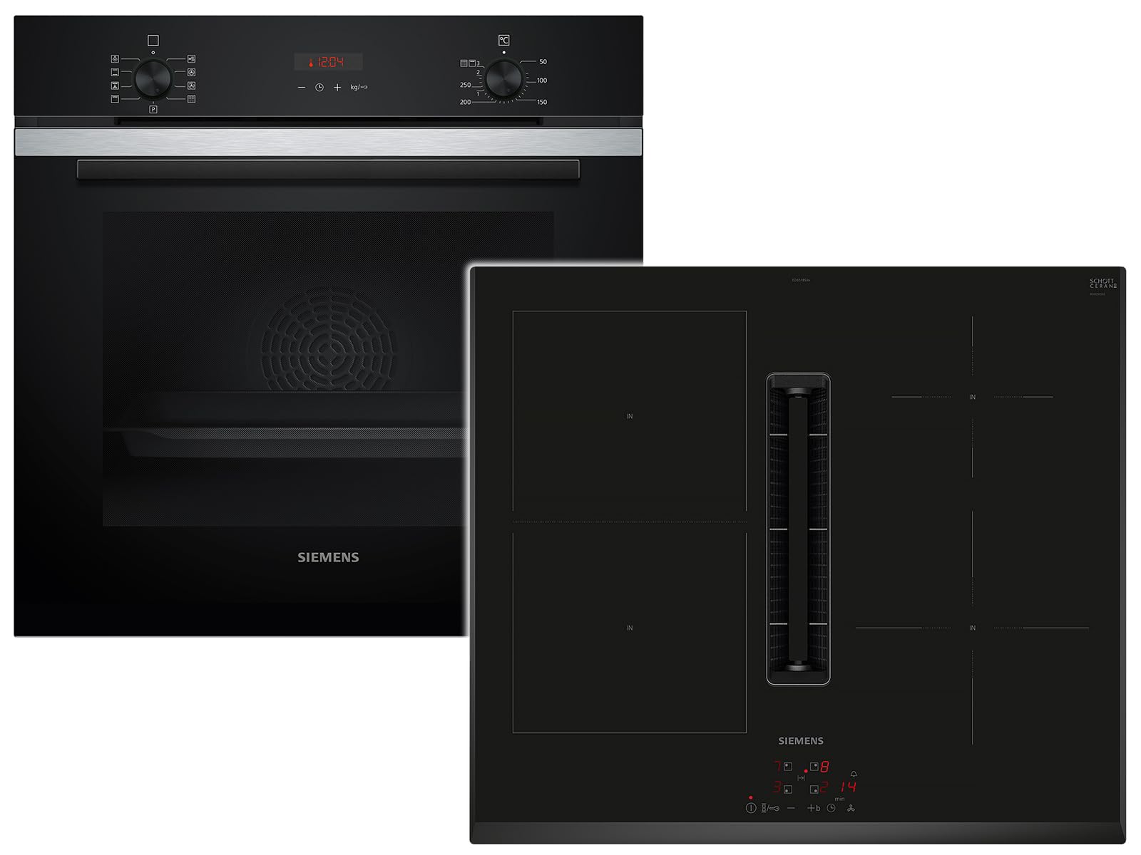 Siemens PQ312IV0SZ Set Pyrolyse Backofen Edelstahl HB273ABS3 + Induktionskochfeldabzug ED651BS16E