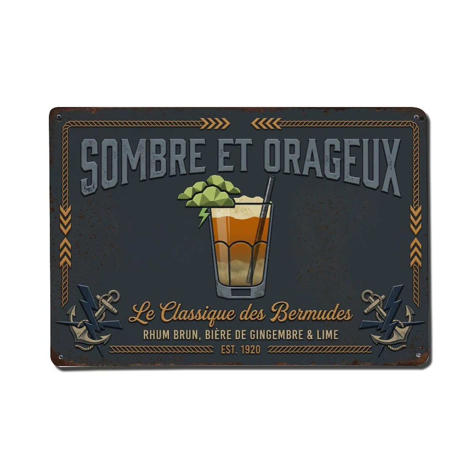 Dark Stormy Flavor Explosion Metal Tin Sign Plaque Wall Decor for Cafe, Club Bar, Office, Home Garden Metal Poster 8x12Inch