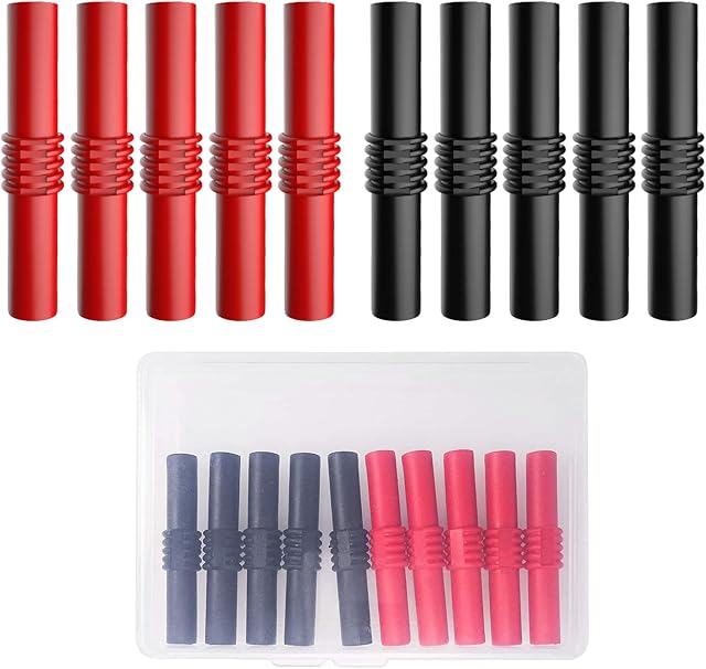 Cleqee Insulated 4mm Banana Female to Female Jack Socket Connector Adapter Coupler for 4mm Banana Extension Electrical Testing-10Pack