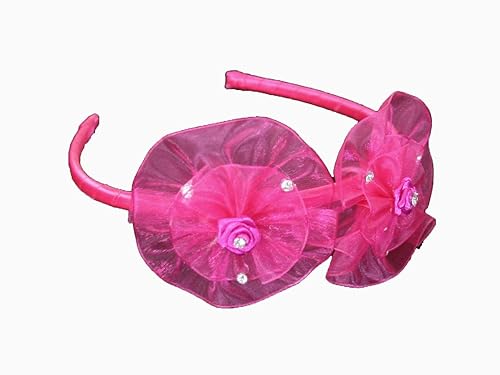 Miniatura 5 de Diadema de organza con lazo y diamantes de imitación (azul rey)