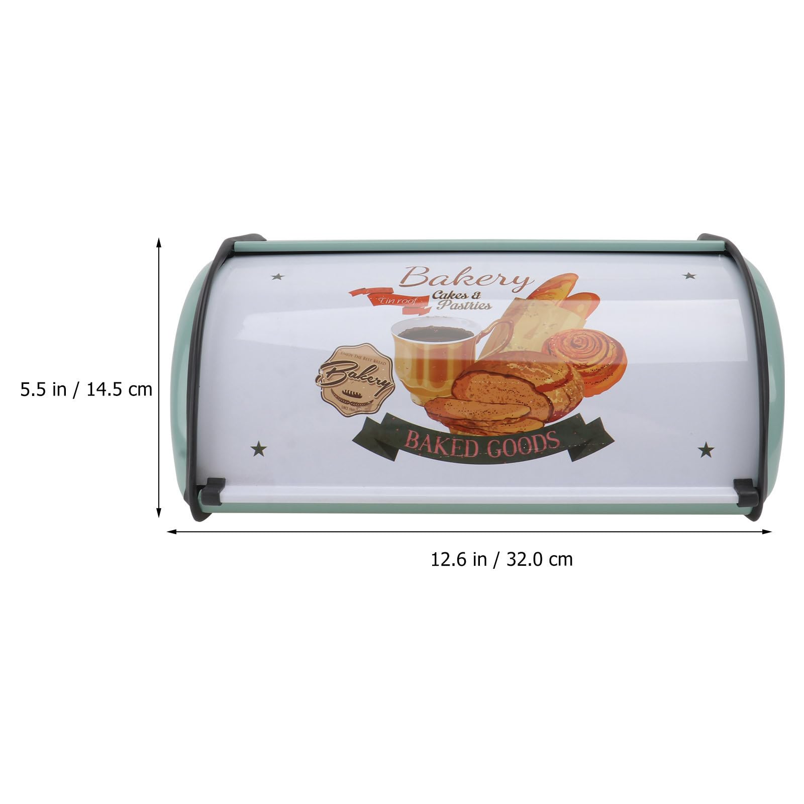 Gadpiparty Caja de Pan de Metal Azul para Almacenar Snacks y Frutas