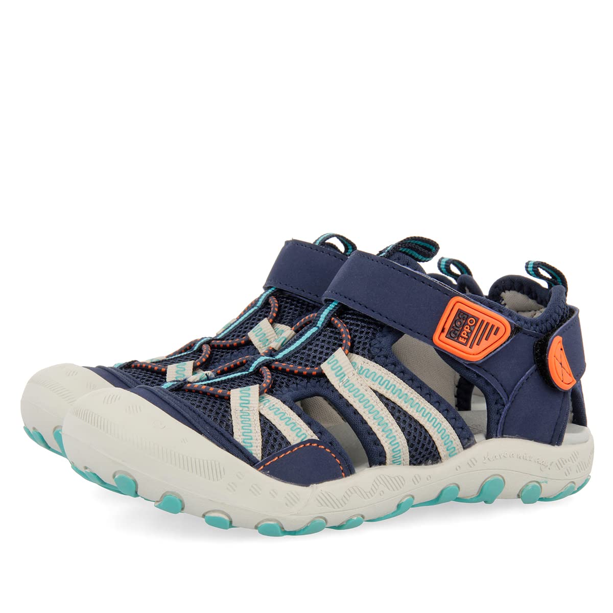 GIOSEPPO Chanclas Deportivas Azul Marino con Detalles Naranjas para niño DEINZE