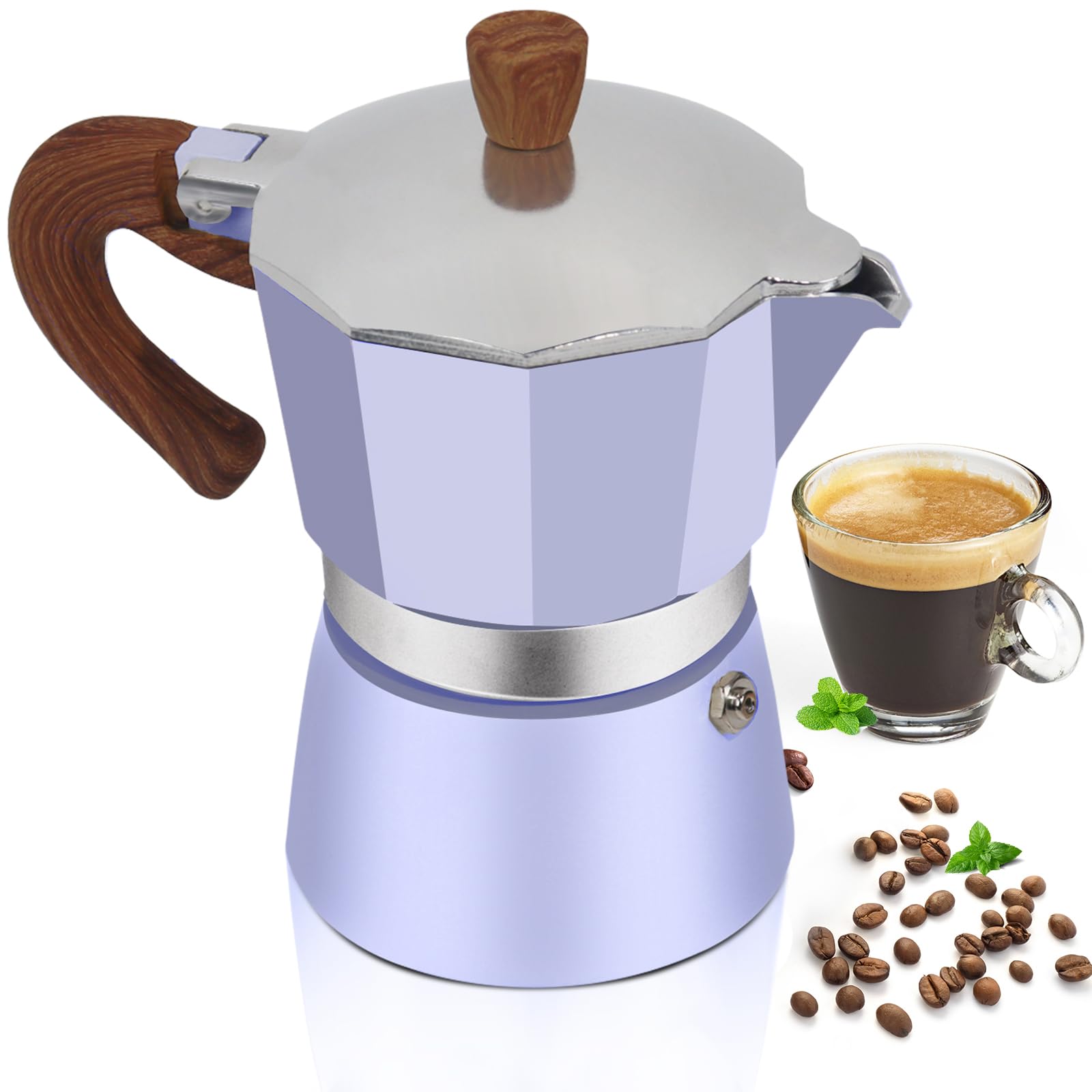 Aluminum 6 Cup 300ml Moka Pot Express Coffee Maker Stovetop
