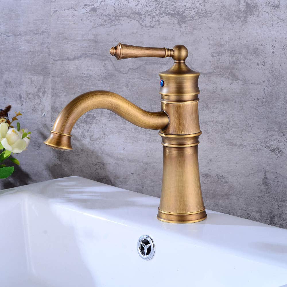 Robinet de lavabo mélangeur eau chaude froide anti-éclaboussures pivotant rétro