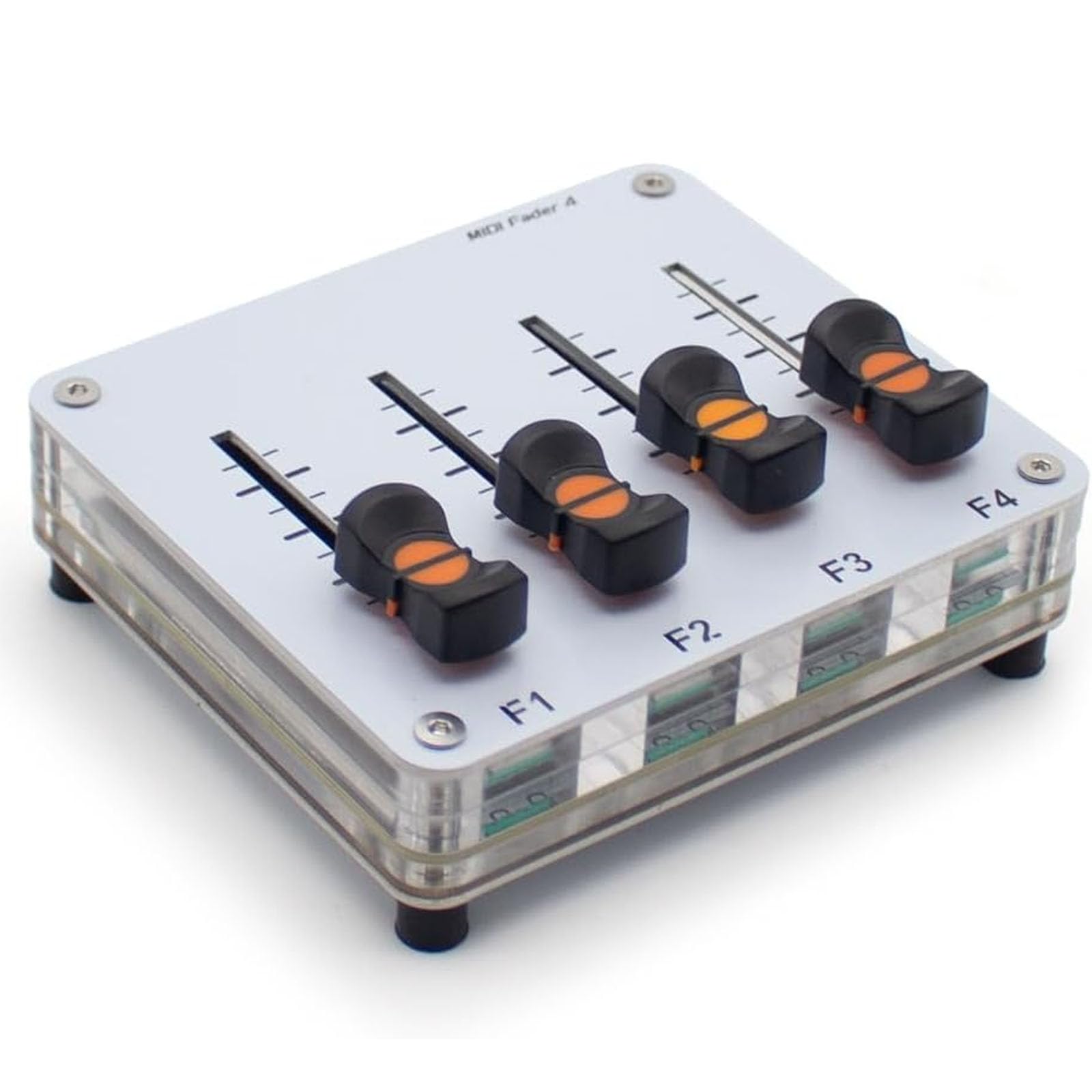 Fader Midi De 4 Canales Y 42 Mm, Mezclador Deslizante Midi Delgado De 4 Pistas, Interfaz USB, Mapeo CC Personalizado, para Software DAW Y Edición En Estudios De Producción Musical.