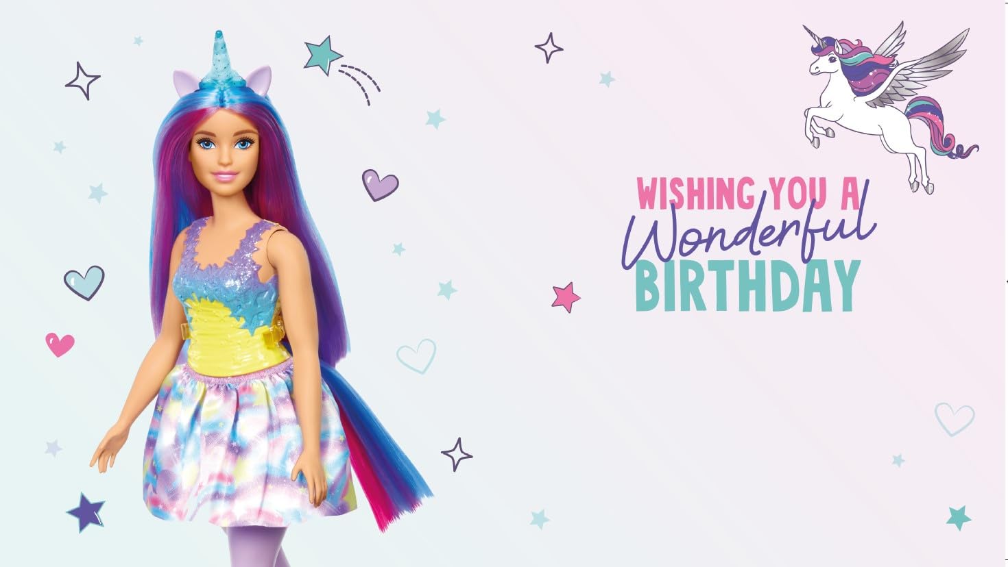 Danilo Promotions – Biglietto Di Compleanno Ufficiale Barbie Per 4 Anni – 22,9 X 15,2 Cm Con Busta
