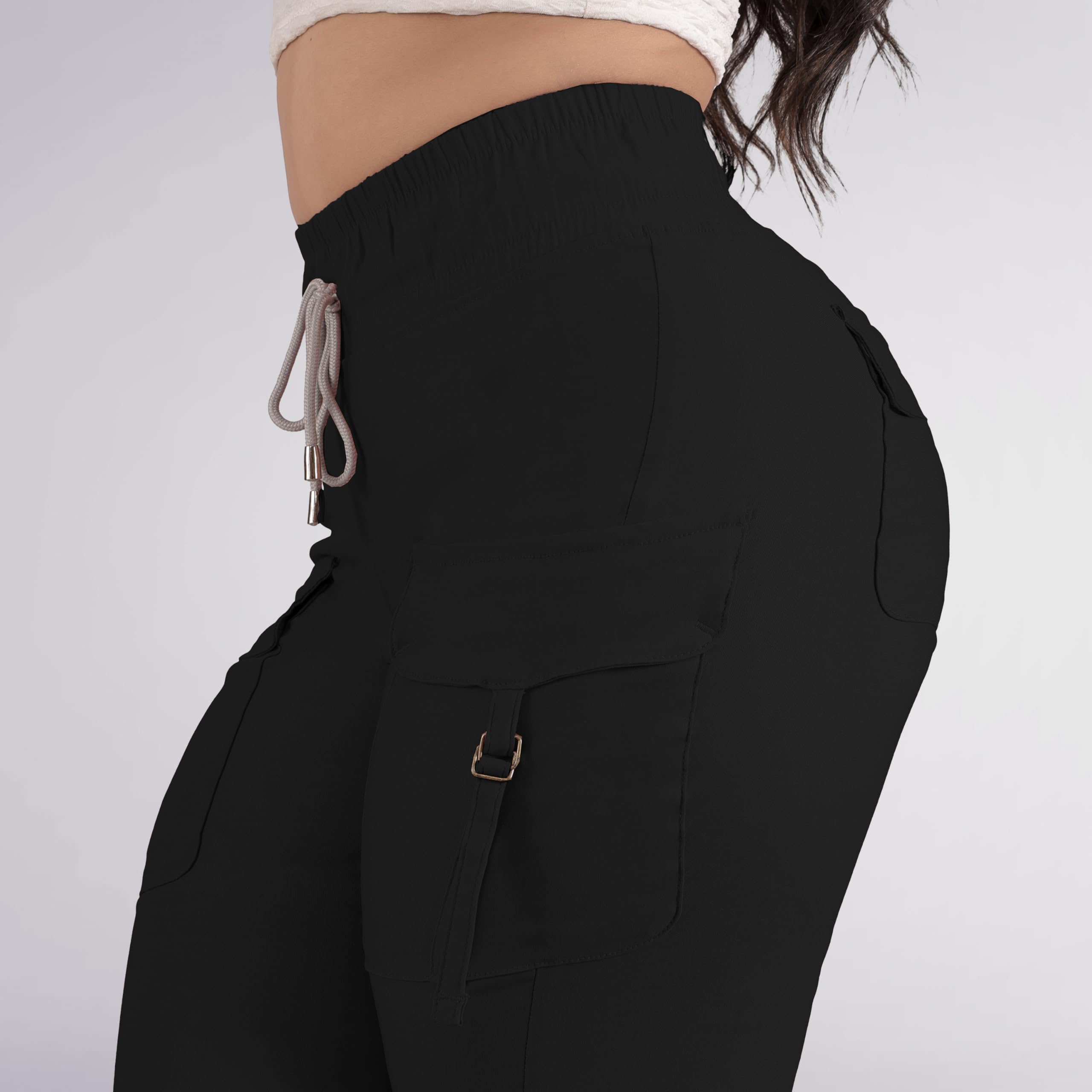 Women's Cargo Pants Hiking Joggers Summer Lightweight Quick Dry Athletic Outdoor Sports Sweatpants Travel Casual Button (US, Alpha, Medium, Large, Regular, Regular, 6167/01)