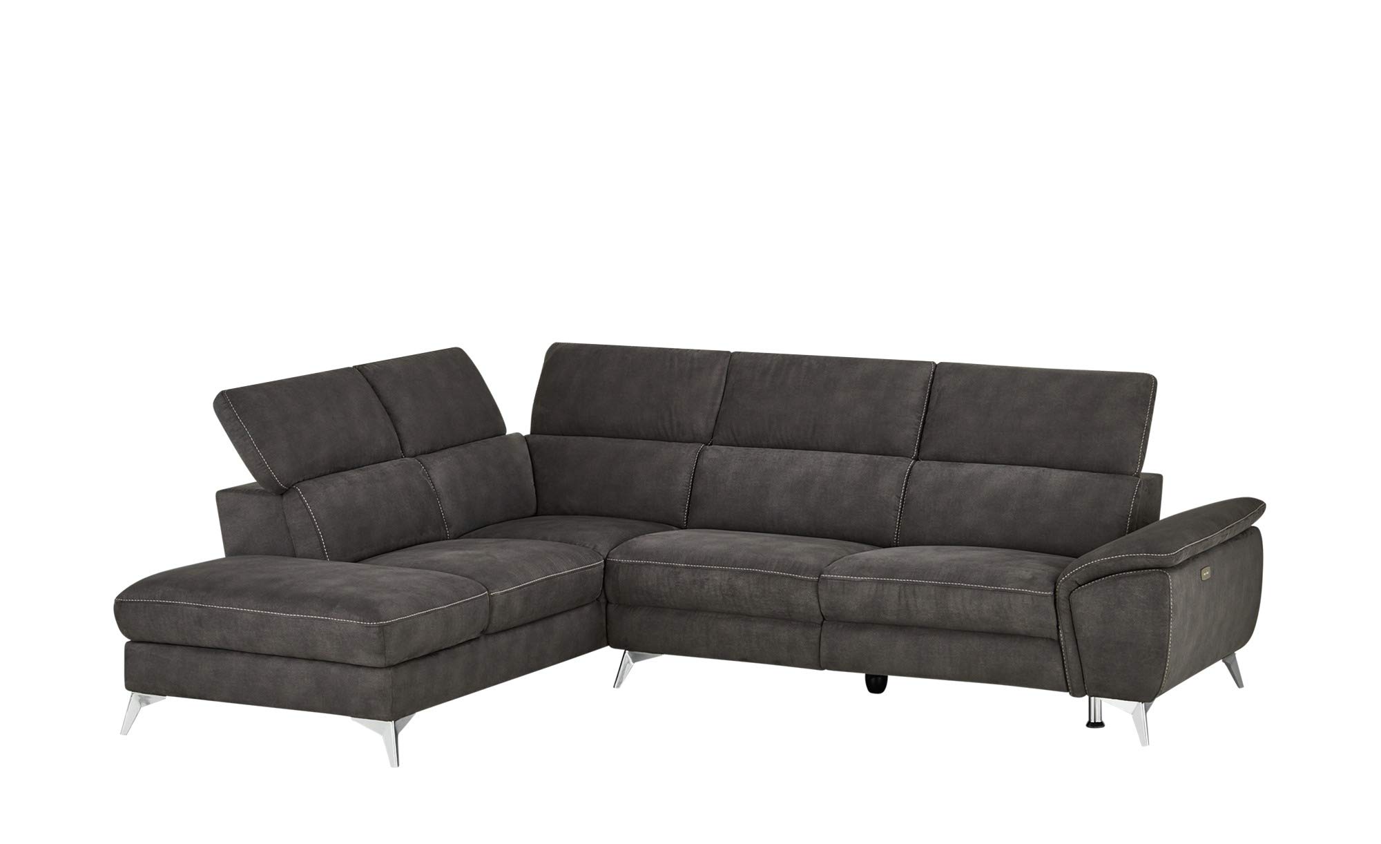 INLENDISH Signature lshape 4 Seater Suede Fabric Dark Grey Sofa Set (RHS) Comfortable Living Room | Luxurious Sofa 3