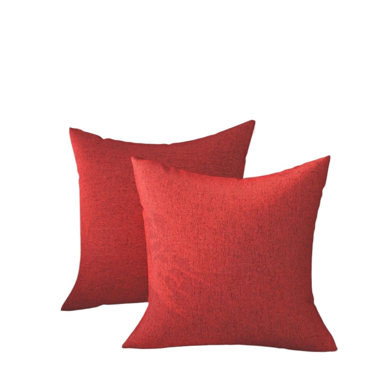 Housse de coussin en faux lin rouge 50x50 pour protéger et embellir vos coussins