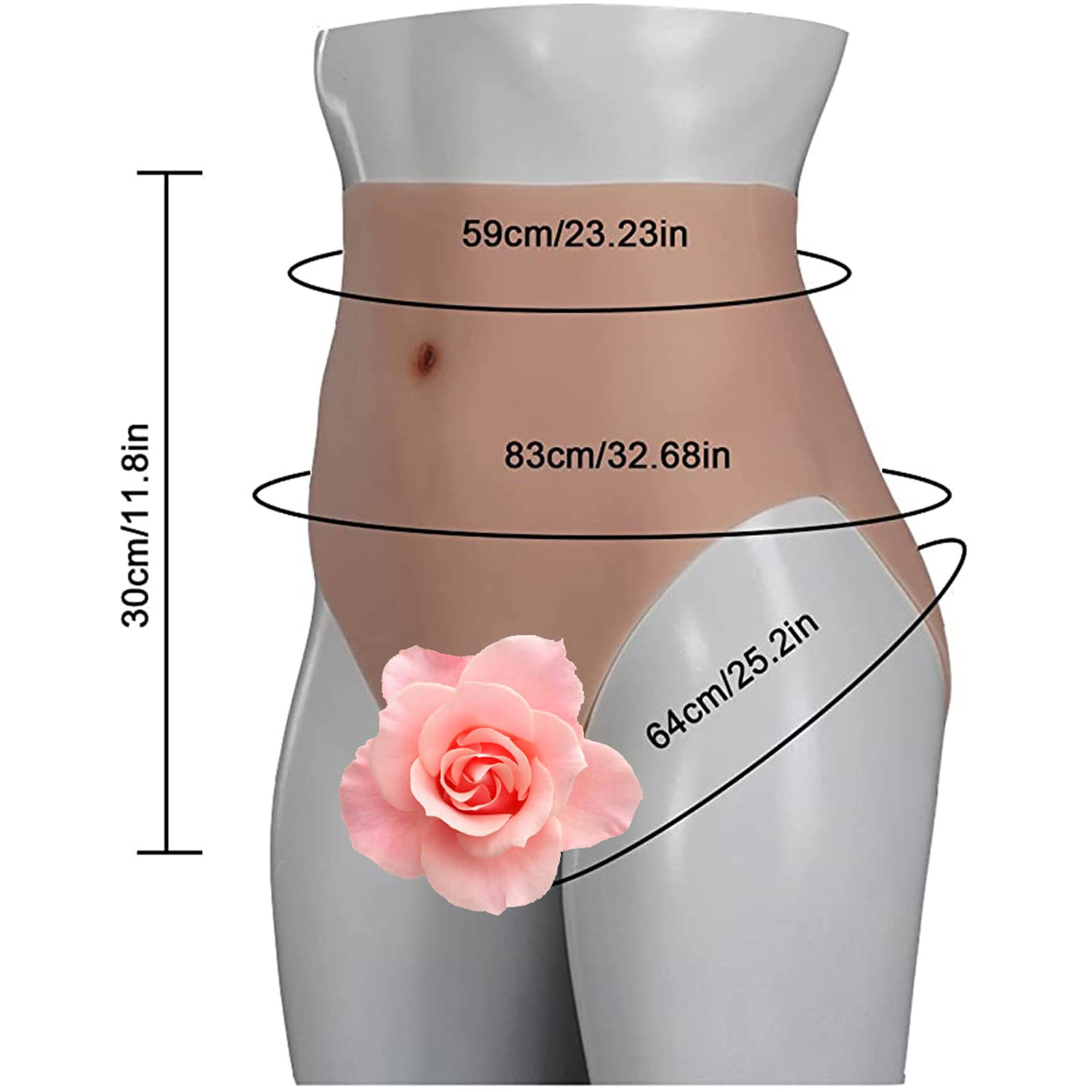 XSWL Silikon Gefälschte Vagina Hiding Gaff Boxershorts Realistische Sissy Höschen für Transgender Crossdressing Drag Queen Cosplay