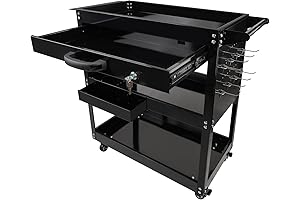 3-Tier Rolling Tool Cart, Lockable Drawers Heavy Duty Tool Cart for Mechanics