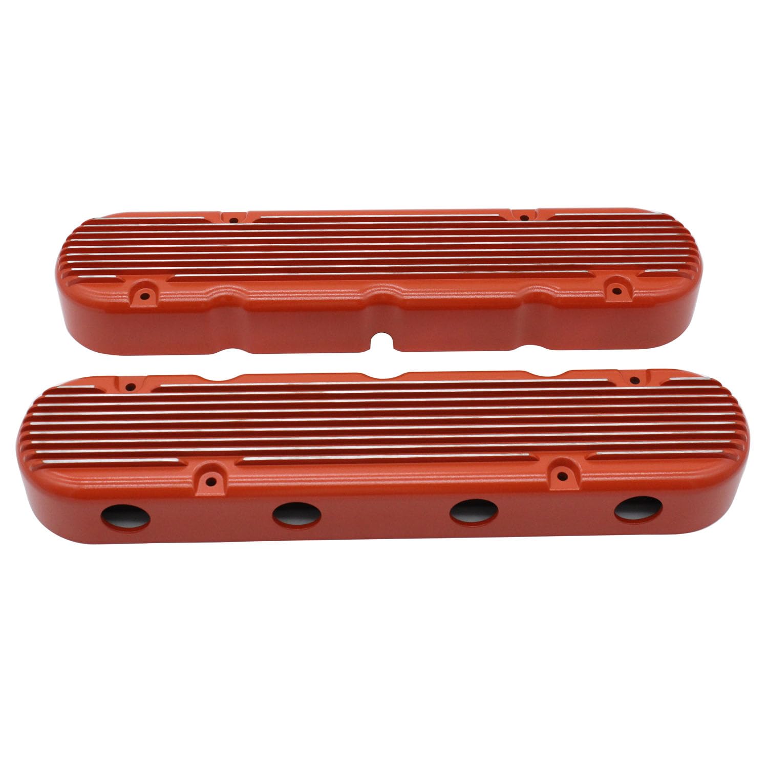 Gloss Red Finned Valve Covers For Chevy LS Engines – 2-Piece Cast Aluminum With Coil Mounts For LS1 LS2 LS3 LS6 LS7