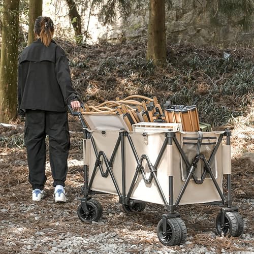 Carrito de compras plegable de 210 litros de capacidad, duradero y práctico para tiendas de comestibles, playas y al aire libre