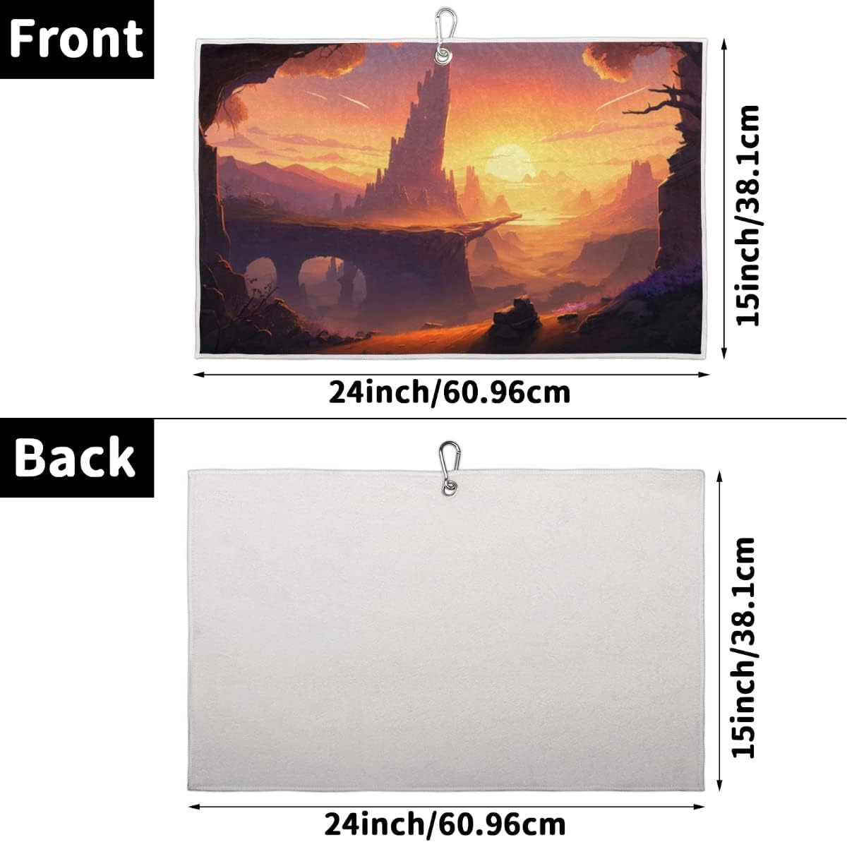 Funny Valley Golf Towel Microfiber Club Cleaner with Carabiner Clip Water Absorption Quick Dry Golf Towels for Women Men Golf Accessories 15 X 24 Inch
