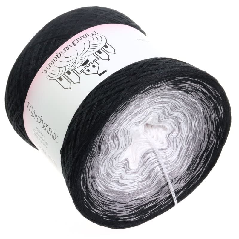 Laine Lucia Boucle Blanc/Noir 1Kg290 – Pelote De Laine Bouclette Pour Tricot, Qualité Italie