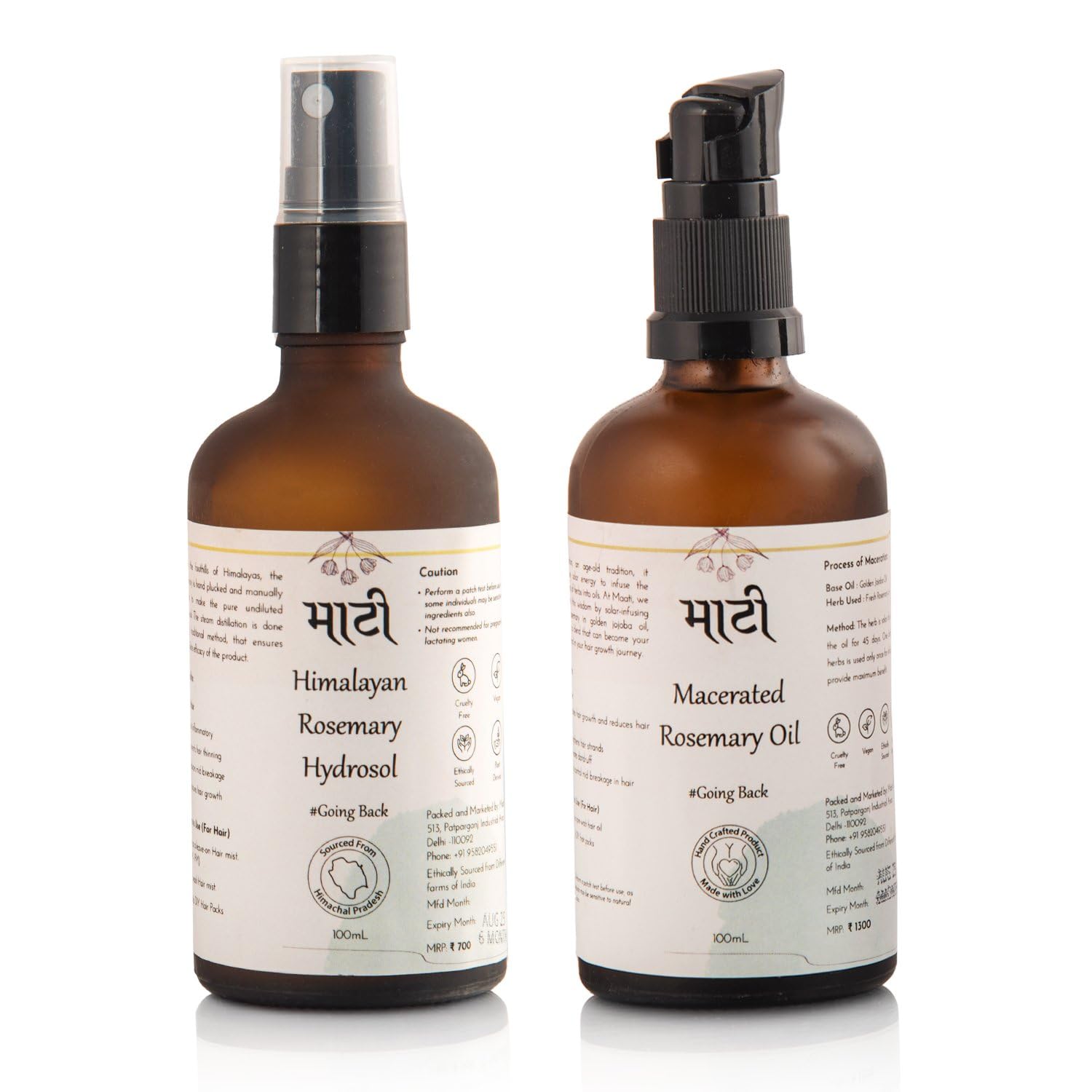 Maati Rosemary Hair Fall Control Kit – Includes Organic Rosemary Hair Spray Hydrosol & Macerated Oil for Stronger Roots, Reduced Hair Fall & Thicker Hair – 100% Pure Rosemary Leaves Organic-image-47