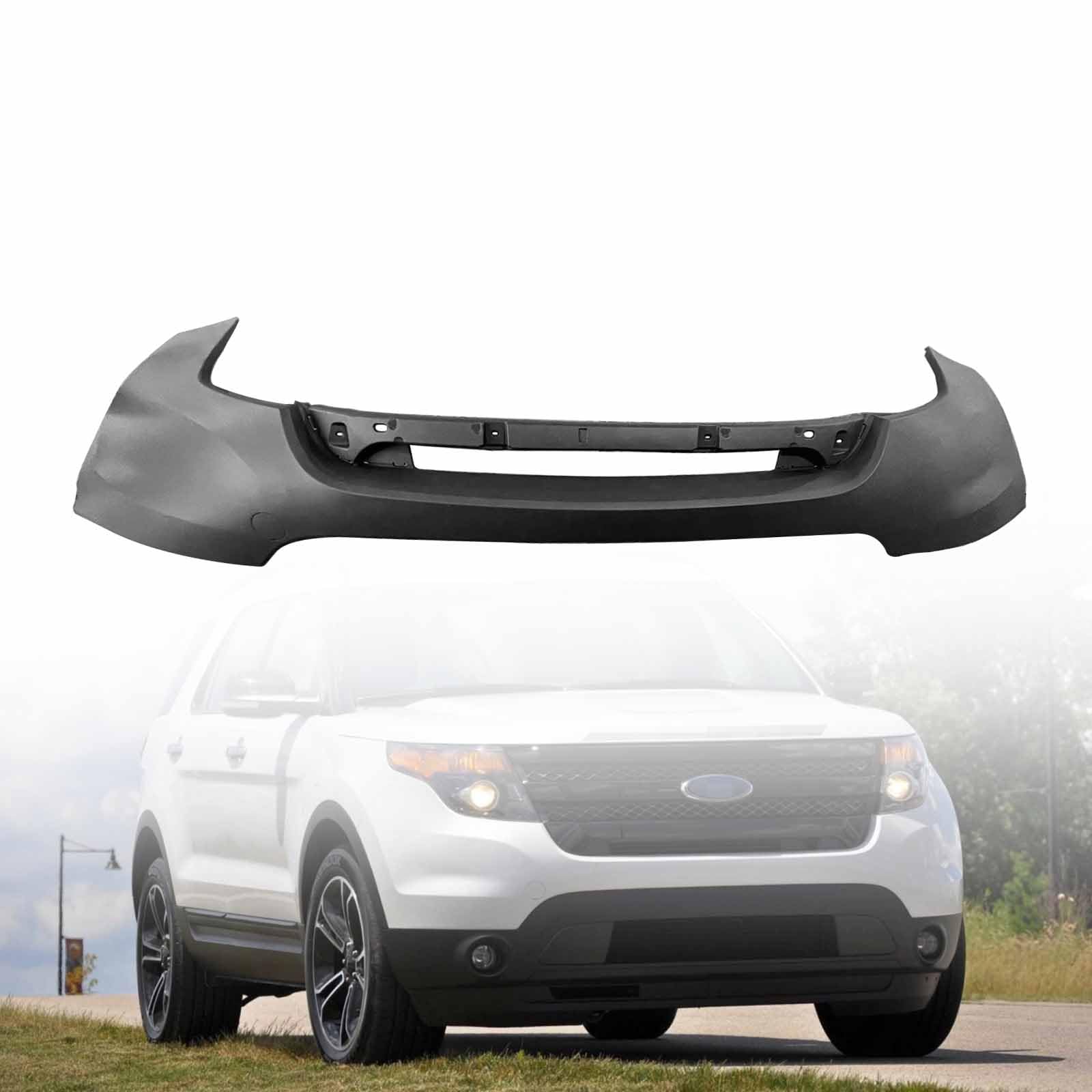 LOSTAR Front Upper Bumper Cover w/o Sensors Holes Primered Fits 2011-2015 Ford Explorer