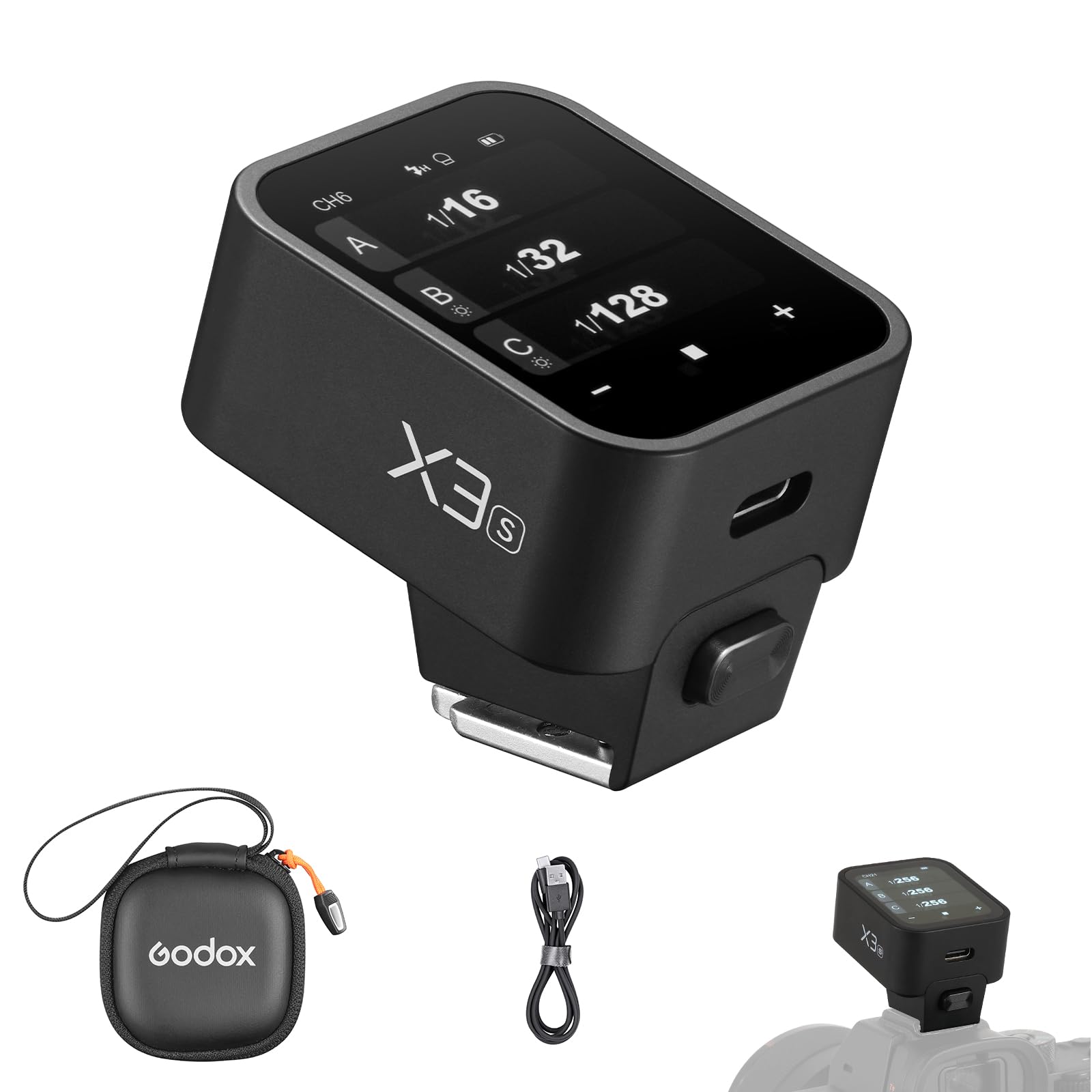 Godox X3-S X3S Wireless Flash Trigger Trasmettitore Flash Touch Screen OLED per Fotocamere Sony 2.4GHz Wireless 1/8000S HSS TTL Tcm Funzione Batteria Ricaricabile Trigger Remoto per Sony
