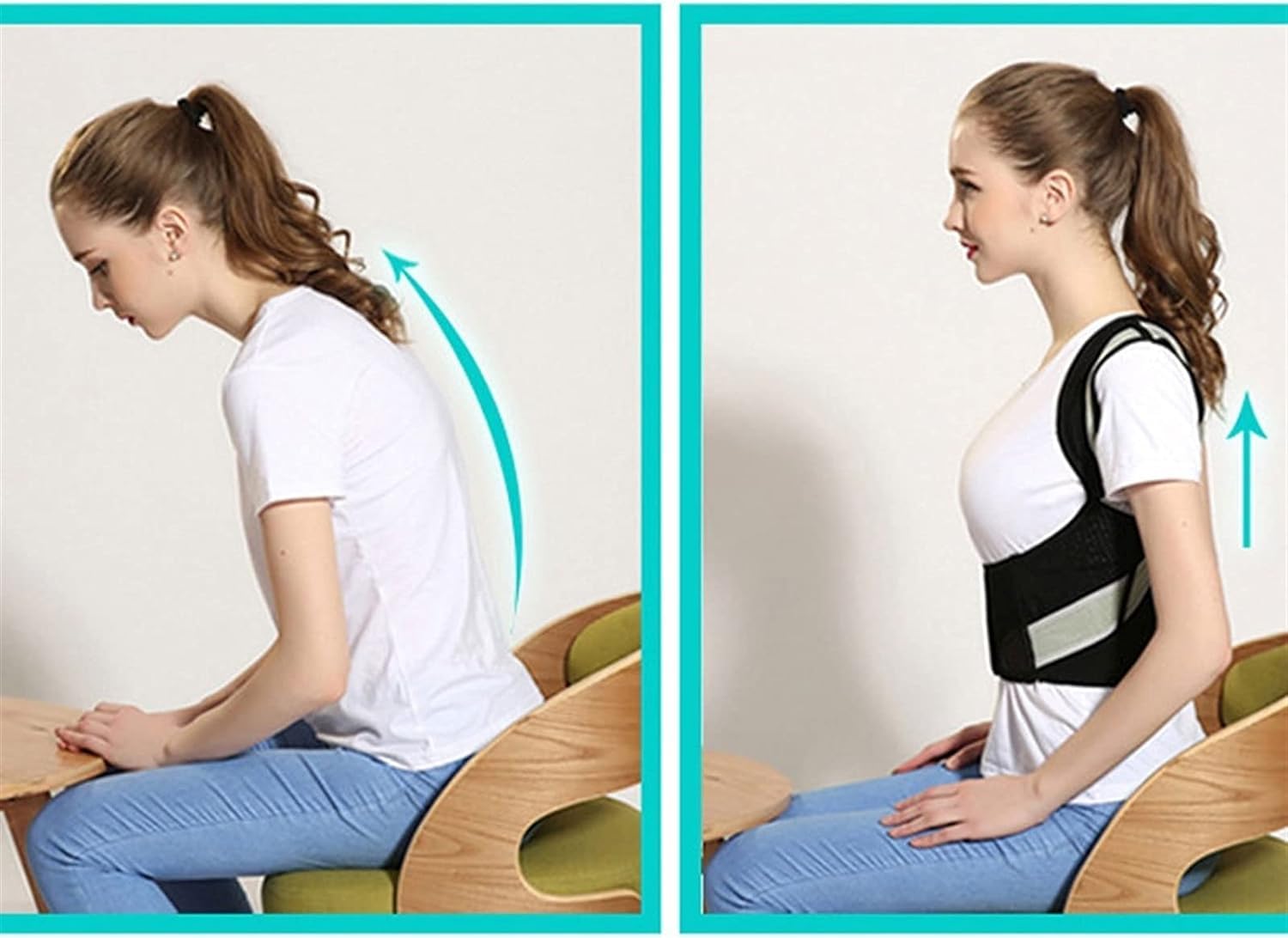 Corrector de Postura para Mujeres y Hombres, Faja enderezadora de Espalda, cinturón de Soporte Lumbar con Soporte de Metal para Alivio del Dolor de Espalda, Cuello y Hombros, mej