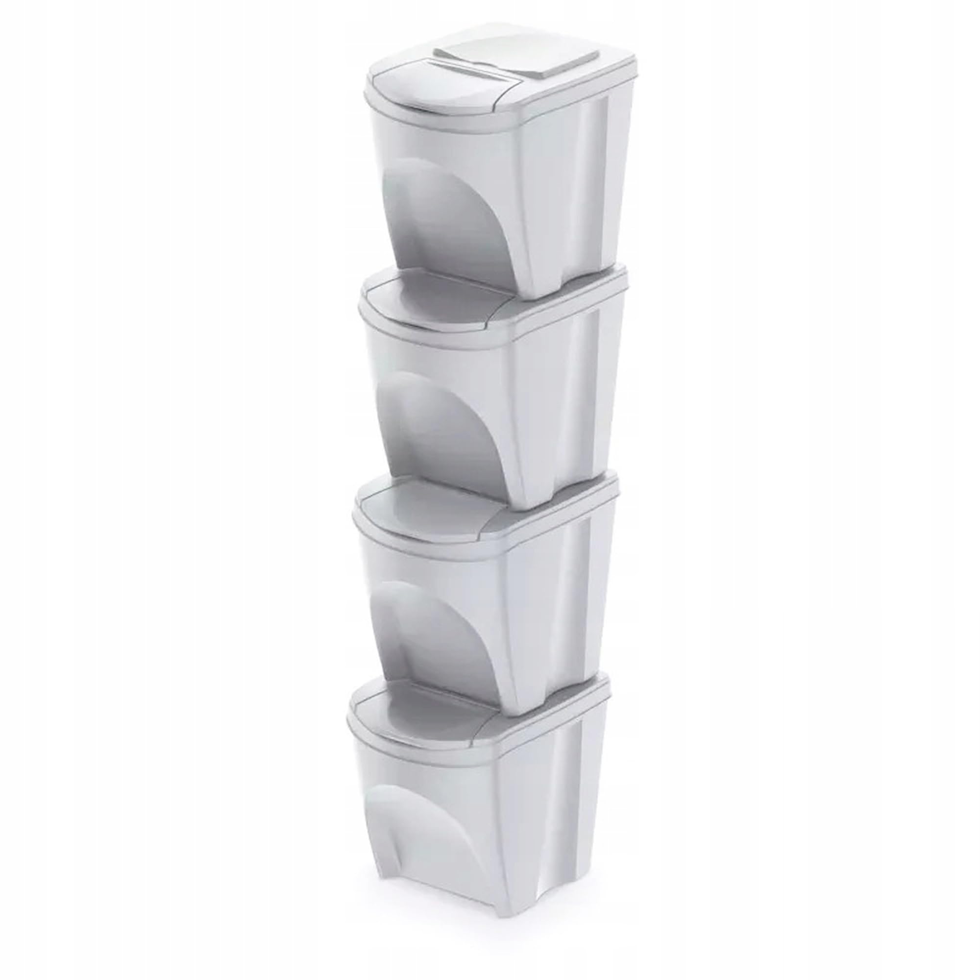 SORTIBOX kosz na śmieci zestaw 4x25l - ashen