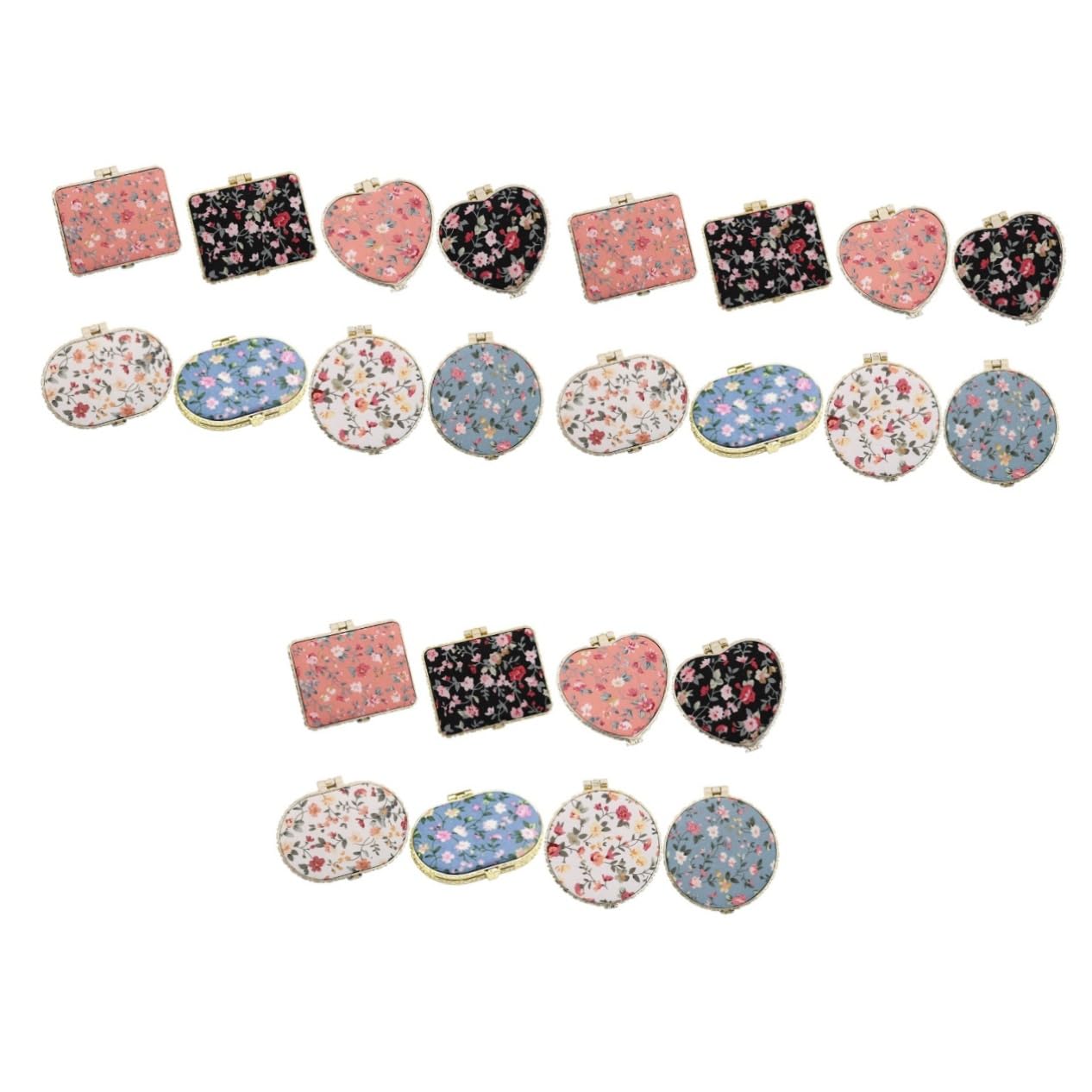 SHERCHPRY Espejo De Bolsillo Pequeño Floral Compacto para Viaje Espejo De Mano para Maquillaje Femenino con Diseño Vintage Y Alta Definición 8 Piezas X 3