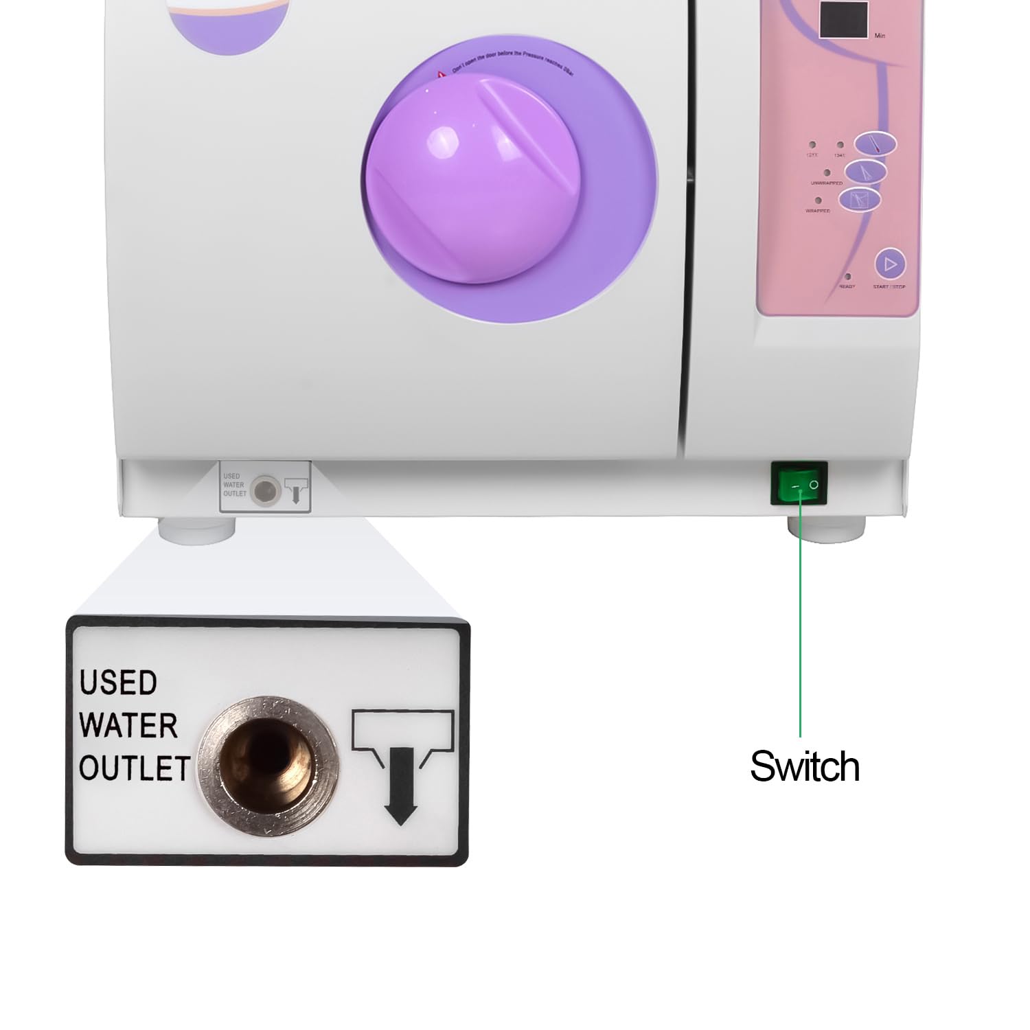 BONEW Oral Autoklav Vollautomatischer Desinfektor Klasse N 16L/18L/23L Hochdruck-Hochtemperatur-Dampf-Autoklav Digitalanzeige Vakuum Edelstahl (16L)