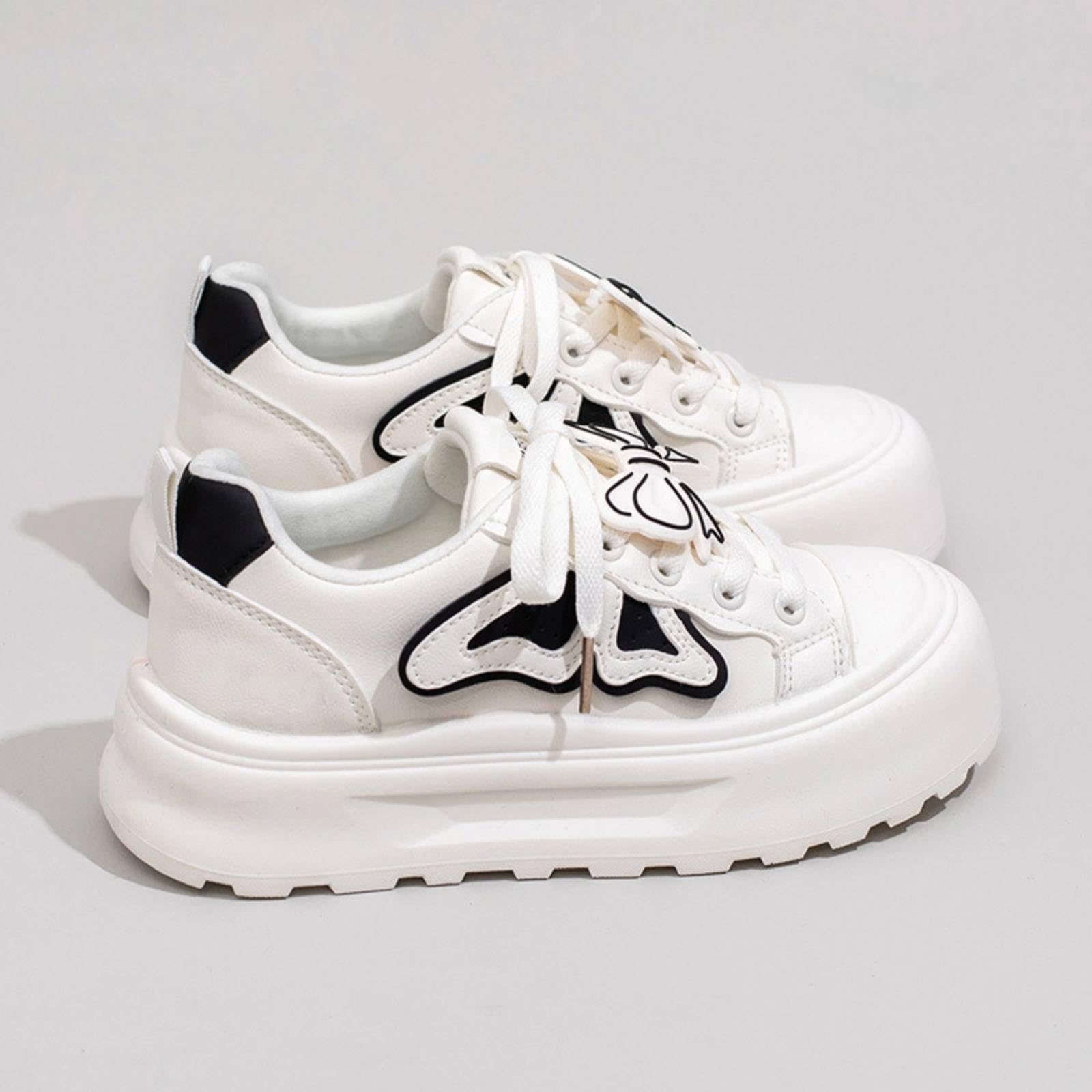 Y2K - Tenis deportivos con lazo de mariposa para mujeres y niñas, plataforma gruesa, zapatos casuales para caminar con soporte de arco para viajes y regalos