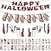 Diko 34Pcs Banner di Decorazione di Halloween,30Pcs Tatuaggi Temporanei di Halloween,Banner di Halloween Sanguinoso Vari coltelli dell'orrore Sangue con Il Oggetti di Scena Realistici