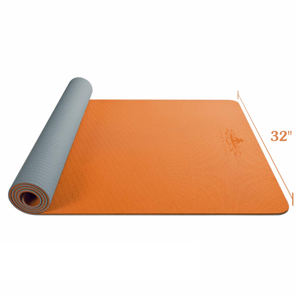 Hatha yoga Large TPE Yoga Mat - 72"x 32" x 1/4 inch -Eco Friendly SGS Certified -Non Slip Bolster with Carrying Bag for Home Gym, Pilates & Floor Outdoor Exercises