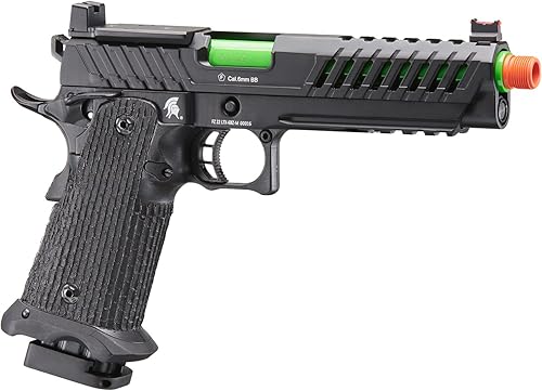 Vista 21 de Lancer Tactical Knightshade Hi-Capa Pistola de aire comprimido de acero completo Negro y dorado