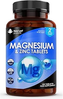 Magnesium Supplements 516mg - 120 Magnesium Tablets Supports Muscle Bone Health, Energy - High Strength Magnesium and Zinc Supplements Easy to Swallow Sleep Supplement (not Capsules) Vegan, UK Made