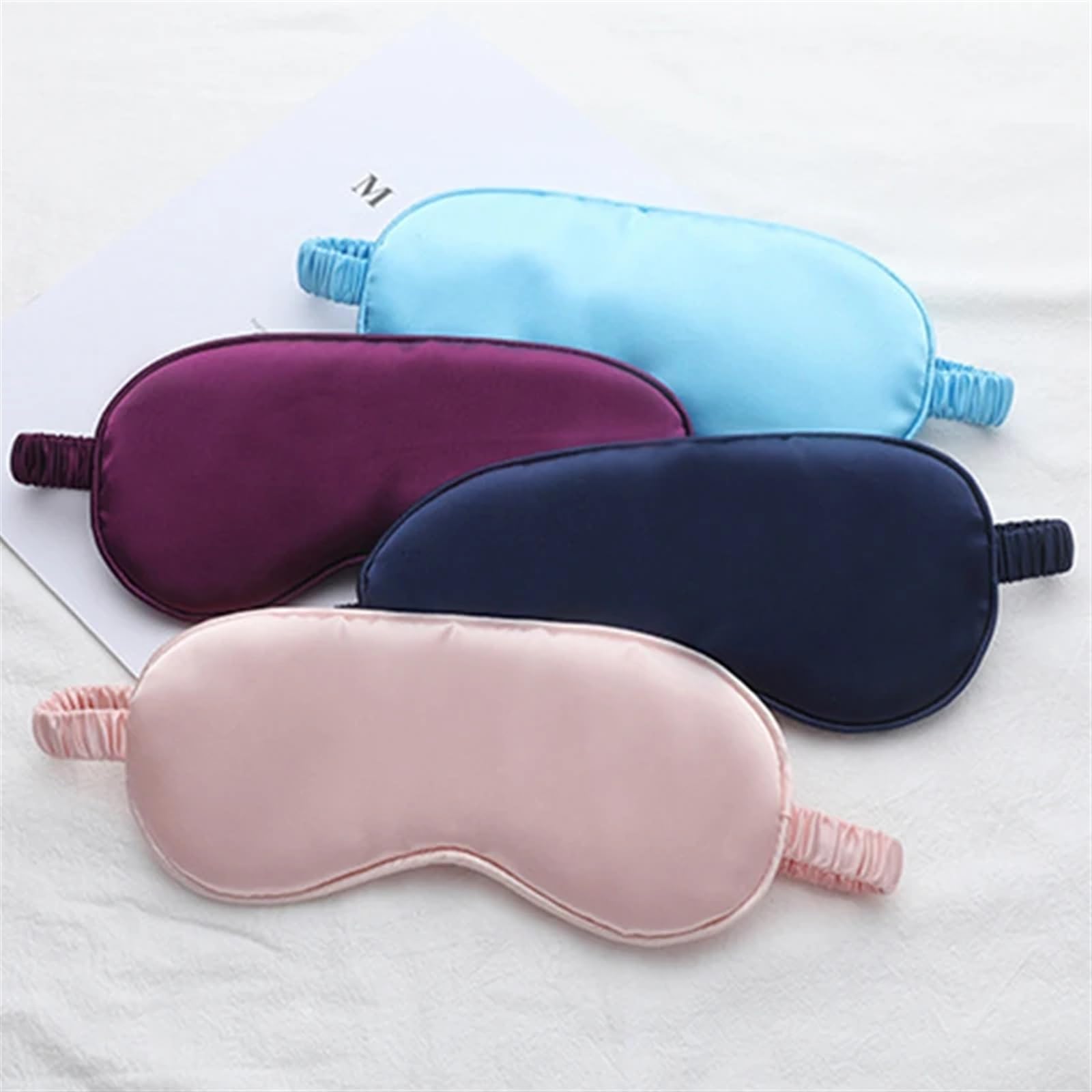 antifaz Antifaz de seda con bolsa de transporte, antifaz de viaje for dormir, for mujer, hombre, funda for la siesta, cómodo parche for los ojos, ayuda a descansar los ojos, cubierta for dormir(Sky Bl