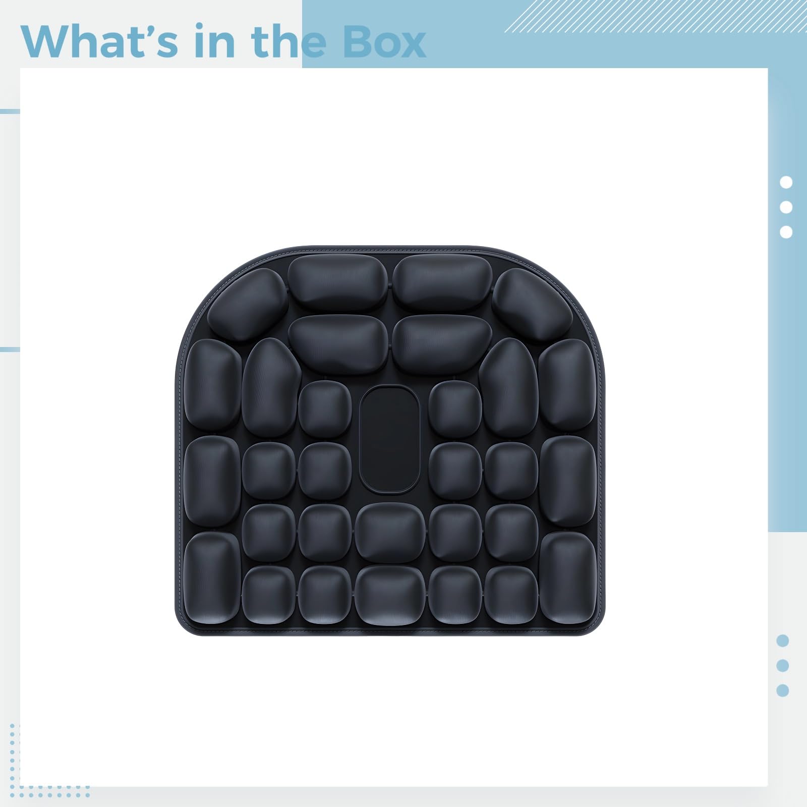 Cuscino per sedia da ufficio, ergonomico e gonfiabile, in TPU, per viaggi, supporto per la pressione e il coccige, design con riduzione della pressione, 47,8 x 43,2 x 5,1 cm, 47,8 x 43,3 x 5 cm