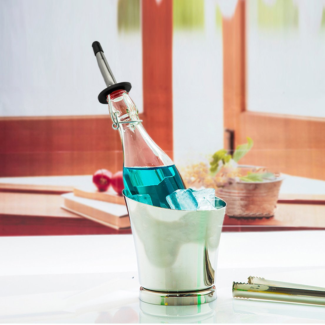 Jmkcoz Aérateur De Vin En Acier Inoxydable Pour Bouteille De Liqueur, Bec Effilé Avec Bouchon Anti-poussière En Caoutchouc Jmkcoz