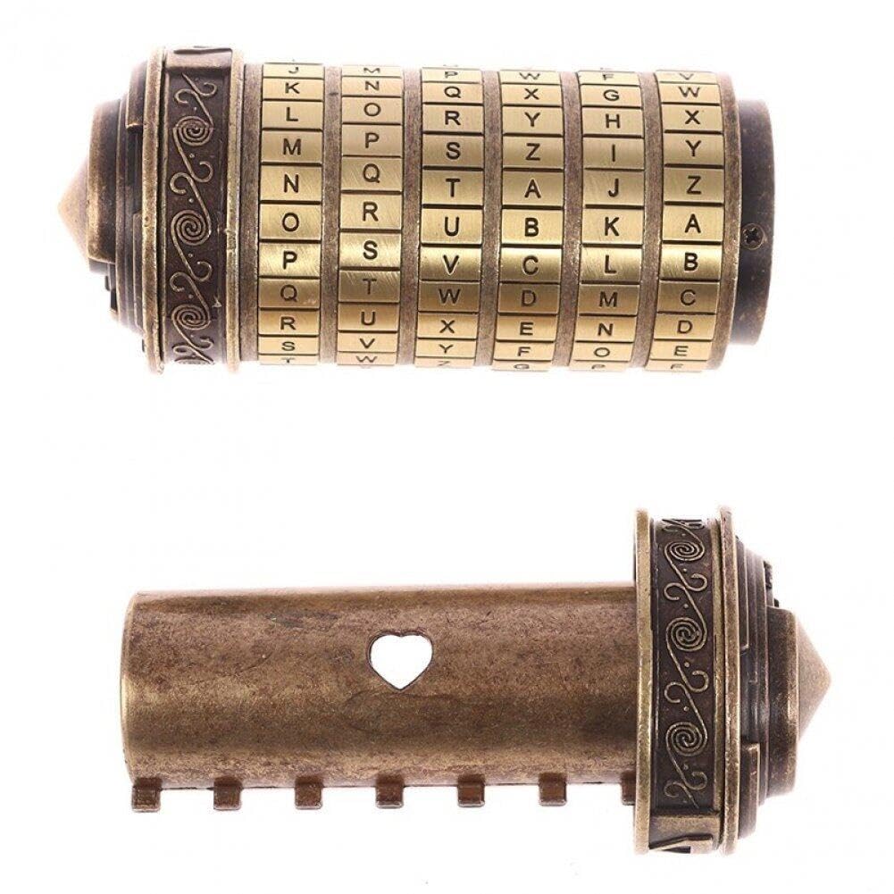 Vinci Metal Cryptex Locks Idées Cadeaux Vinci Lock pour Échapper Aux Accessoires De Chambre Cadeaux d'anniversaire Romantiques pour Elle