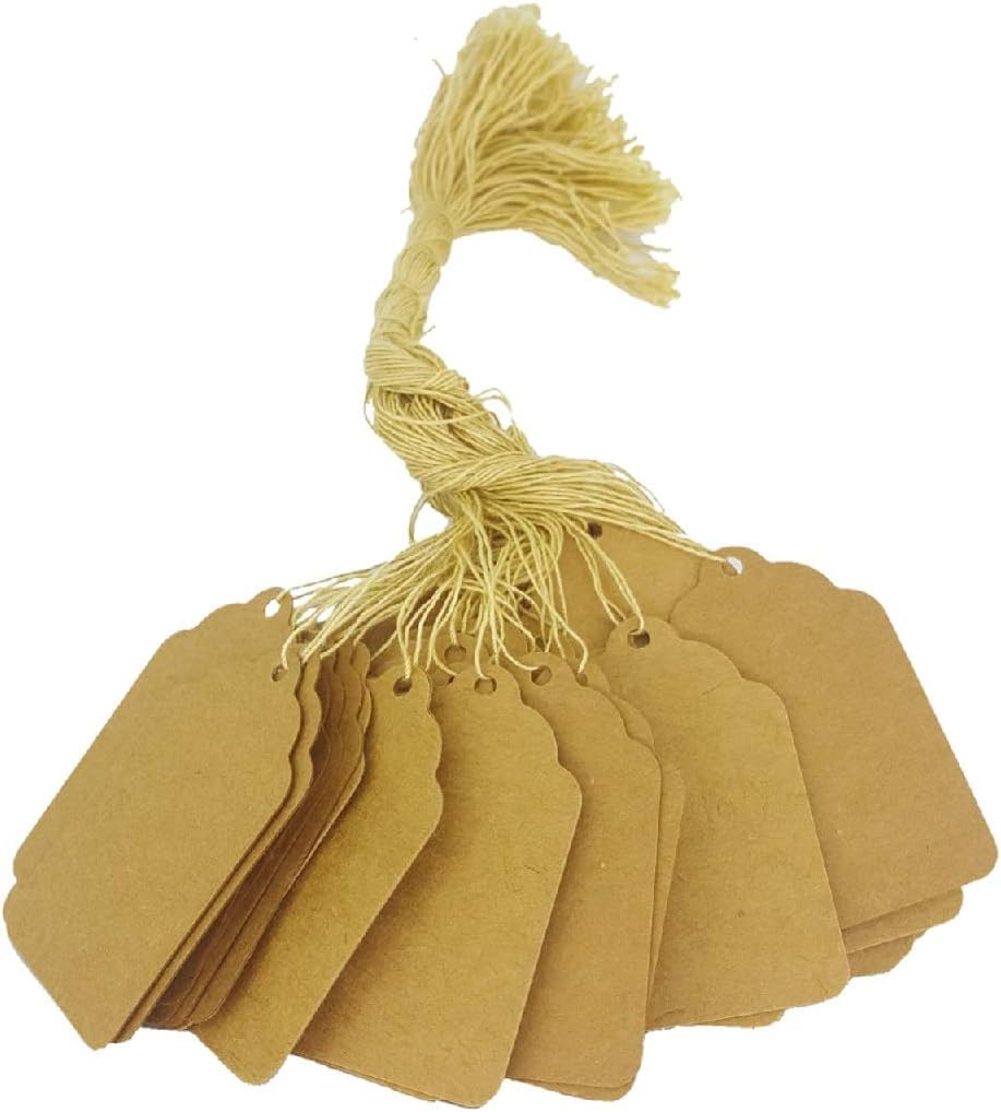 100 Pcs of Paper String Tags, Price Tags, Elegant String